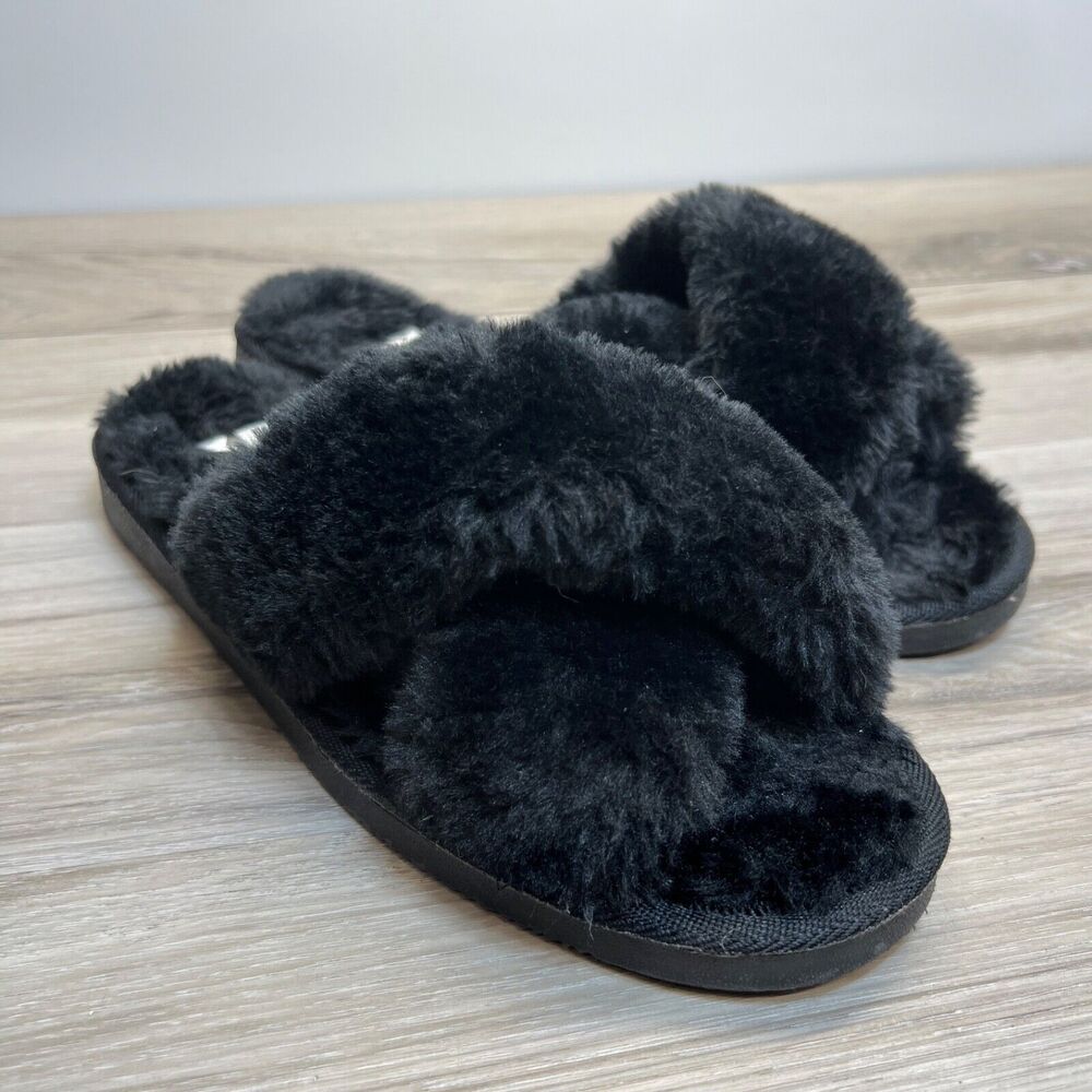 Corkys Slumber Black Fuzzies Slipper Women’s Size 11 New House Shoes‎